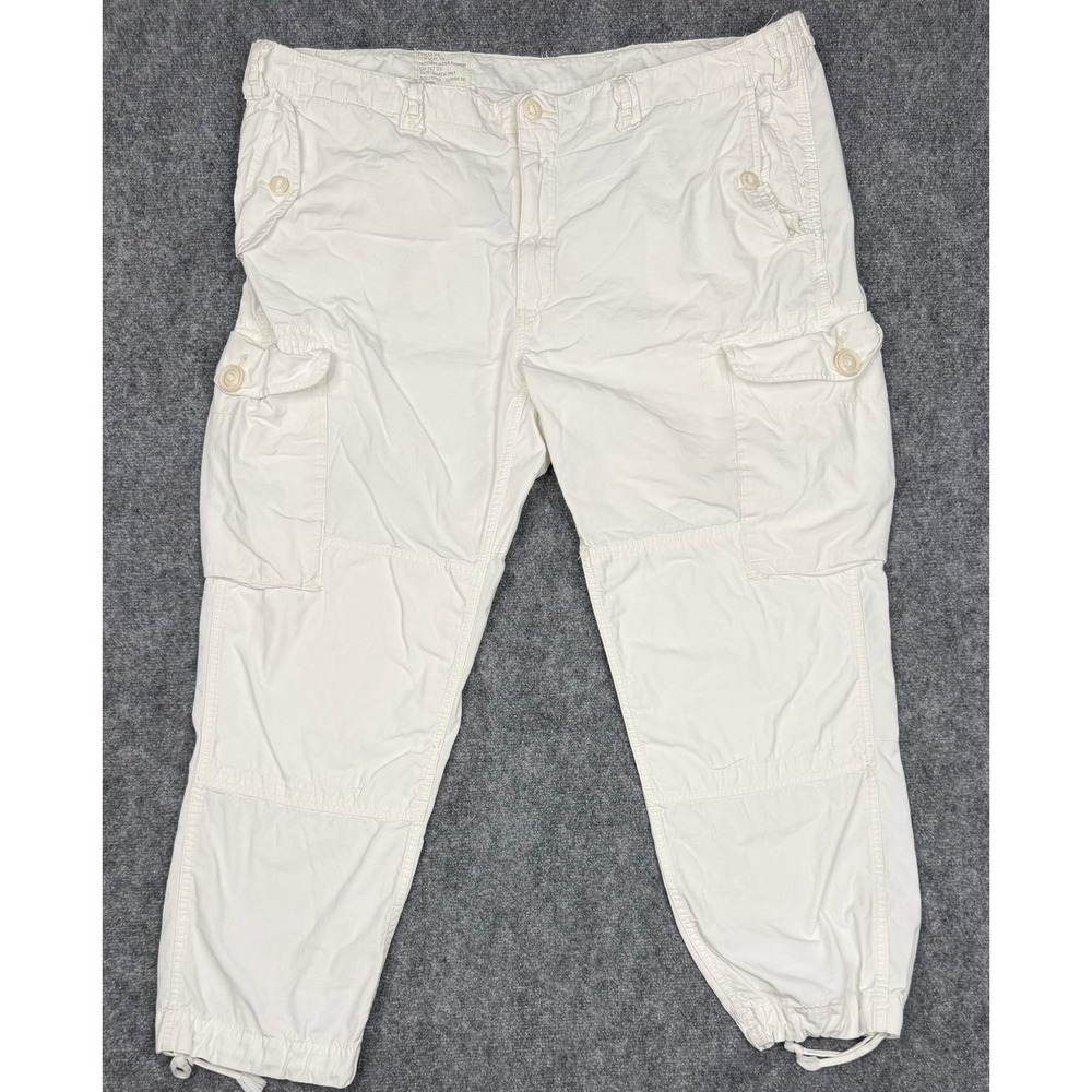 Polo Ralph Lauren Mens White Combat Trousers Cargo Pants 46B/30 Classic Fit